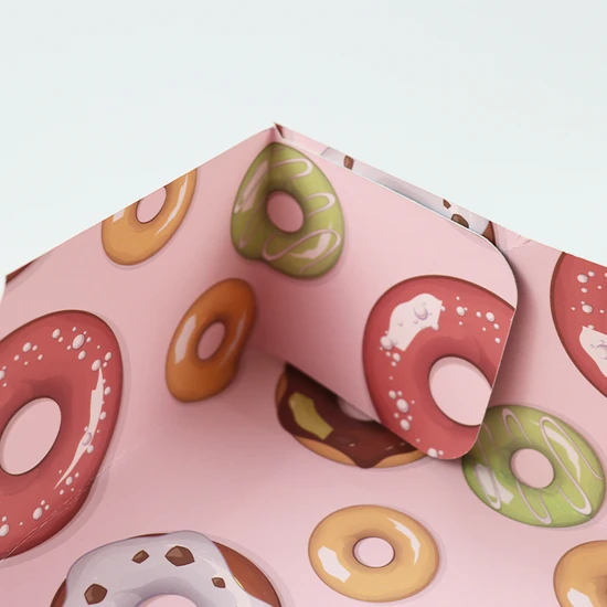 Custom Donut Dessert Paper Box White Cardboard Puff Packaging Box Bakery Sushi Cake Mochi Paper Packing Boxes