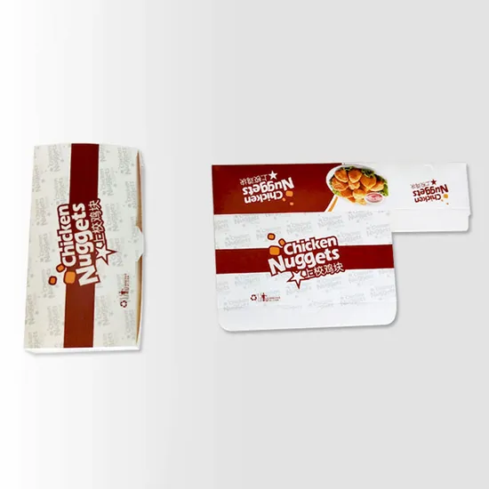 Customized Printed Boxes for Chicken Wings Hot Friendly Fast Food Fried Chicken Box Spoon Packaging Box
