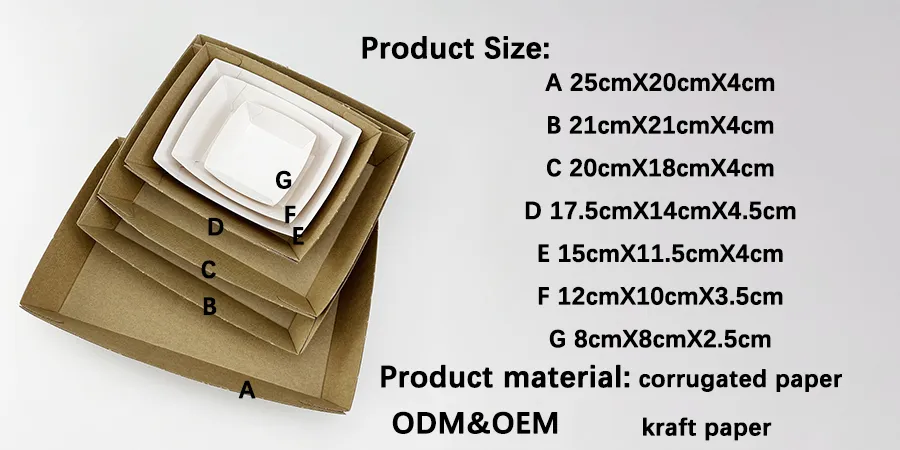 Biodegradable Eco Friendly Custom Size Food Holder Tray Snack Boat for BBQ Tacos Nachos