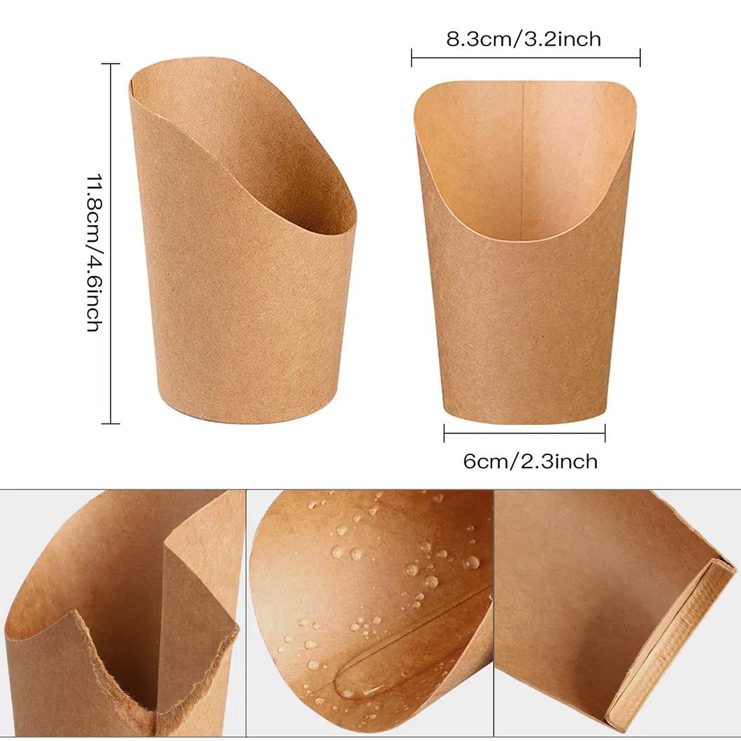 High Quality Ice Cream Cone Box Recyclable Takeaway Packaging Box Waffle Kraft Paper Boxes