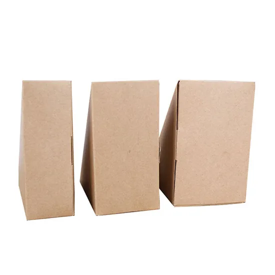 Custom Wholesale Paper Box Sandwich Packing Box Triangle Sandwich Packing Box with Window