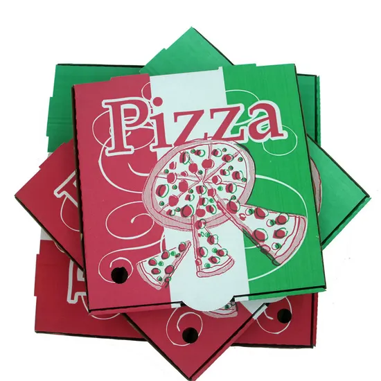 Disposable Packaging Box Commercial Folding Box Pizza Carton Batch Paper Pizza Box in Different Size