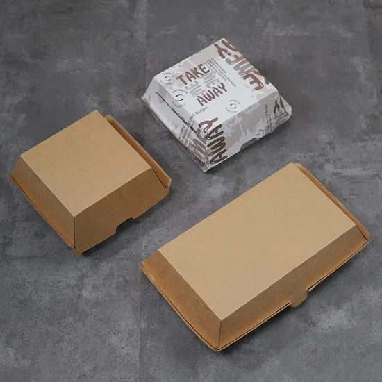 Custom Fast Food Branded Packaging Printing Logo Sandwich Popcorn Hot Dog Paper Fried Chicken Hamburger Burger Box