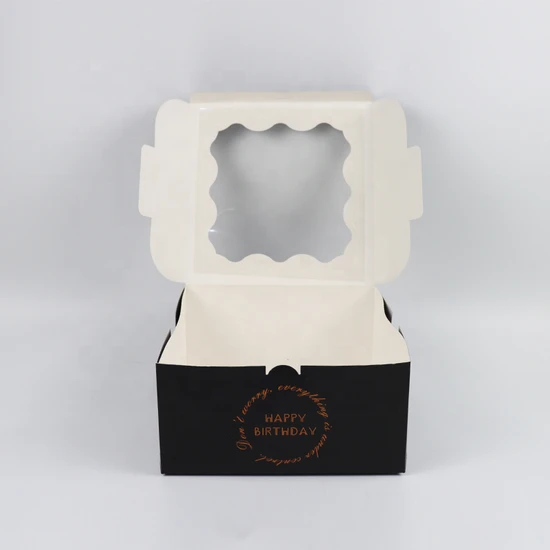 Disposable Hard Food Grade Donut Cupcake Cake Baking Paper Packaging Box for Food Customized Design Accept