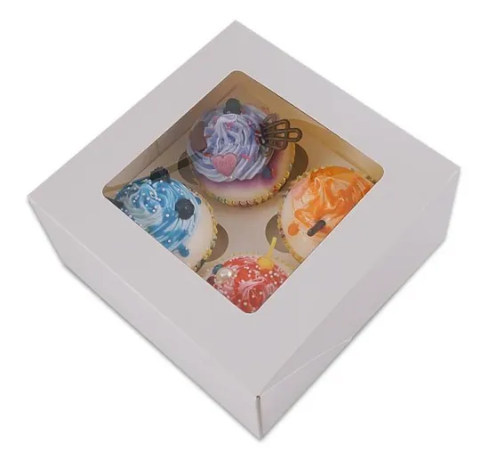 Biodegradable Customized Size Cake Paper Boxes Cup Cake Box with Window for Baking Cake Shop Box