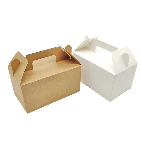 Biodegradable Cake Box Paper Packaging Recyclable Dessert Pastry with Handle