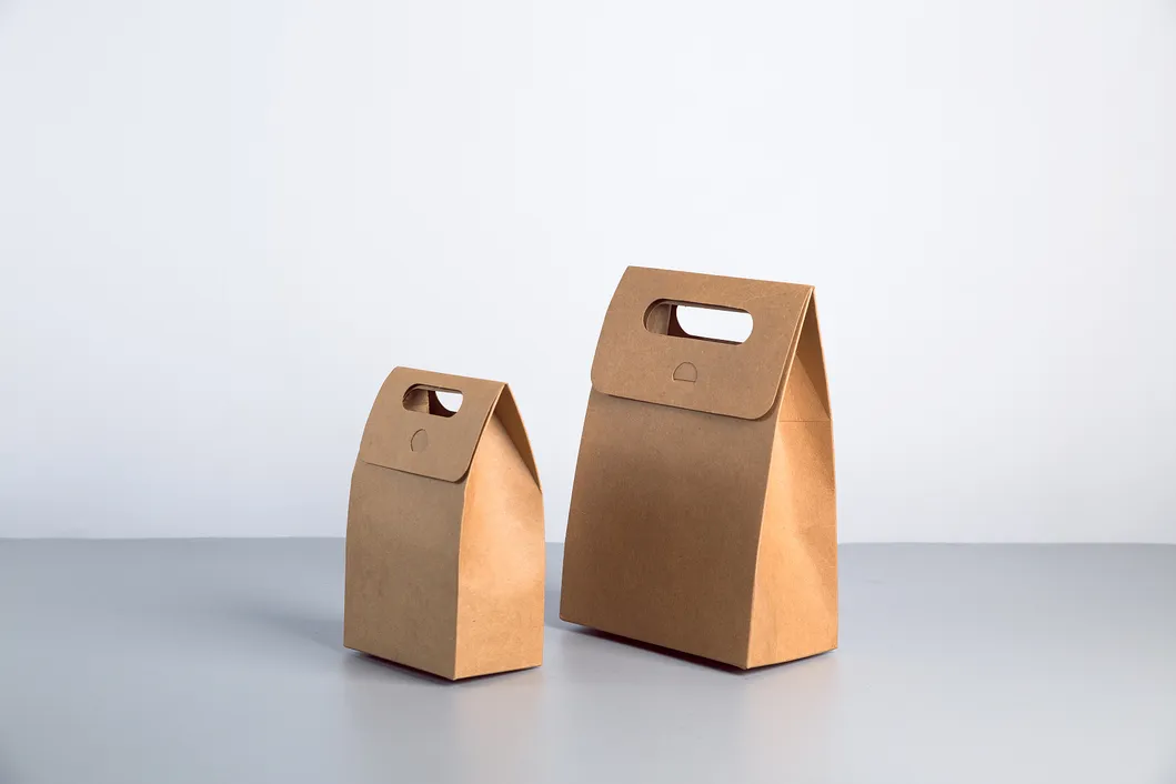 High Quality Take Away Paper Bag Kraft Paper Bag Bread Packaging Paper Bag