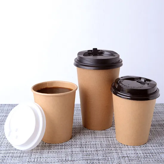Biodegradable OEM Custom Logo Disposable Hot Coffee Paper Cup with Lid