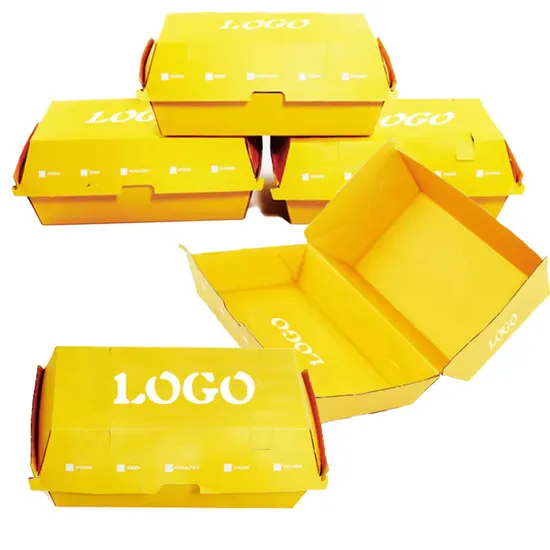 Custom Logo Corrugated Paper Food Grade Fast Food Hot Dog Box Long Clamshell Burger Box Paper Food Container Sandwich Packaging