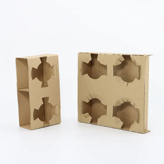 Factory Corrugated Tray Paper Cup Holder Tray 2 4 Cups Paper Cups Carrier