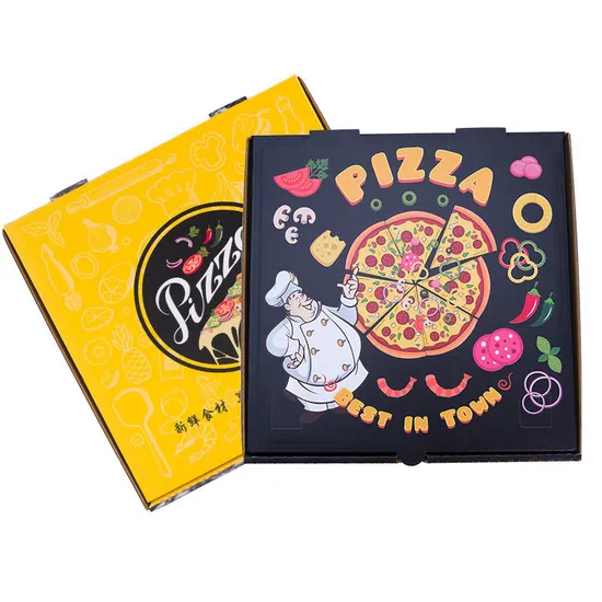Wholesale Custom 10/12/14/16 Inch Plain Pizza Box Corrugated Carton Takeaway Cardboard Pizza Food Packaging Box with Logo