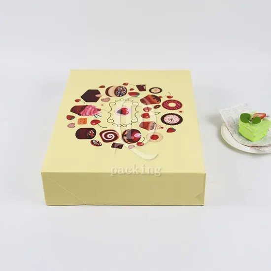 Creative Not Easy to Loosen Customized Small Cake Packaging Box for Proposal