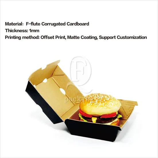 Environmentally Friendly Leak-Proof Customized Burger Kraft Paper Box for Birthday Parties
