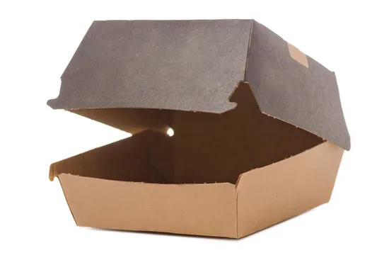 Corrugated Hamburger Box Kraft Paper Customization Logo and Size F-Flute Snack Box