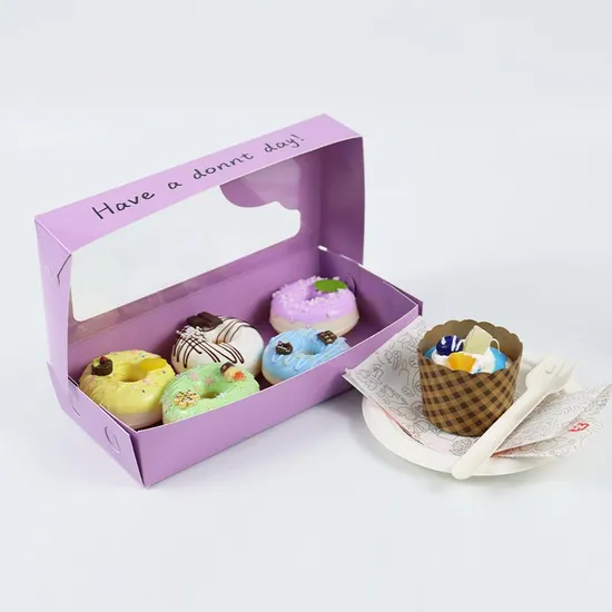 Customizable Wholesale Recycled Clear Window Handle Cakes Box Bakery Box Gift Box