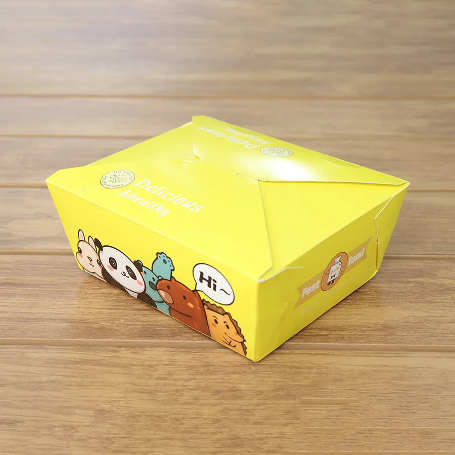 Disposable Biodegradable Fast Food Paper Box Internal Lamination Fried Chicken Box