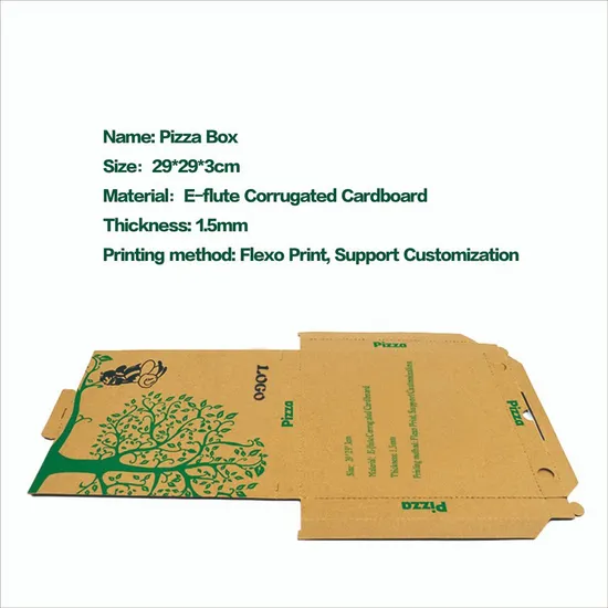 12inch Custom Logo Portable Thick Recycled Corrugated Delivery Baking Pizza Box