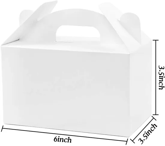 Factory Biodegradable Paper Cake Packaging White Kraft Paper Box with Handle Fancy Eco-Friendly Cardboard Cake Box