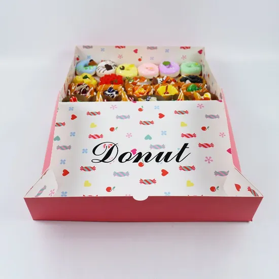 Custom Printed Folding Cardboard Paper Bakery to Go Takeaway Packaging Birthday Cakeboxes with Window and Handle