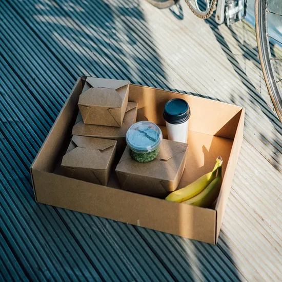 Wholesale Customized Printing Logo Food Grade Disposable Takeaway Sushi Fried Chicken Chips Burger Container Cardboard Kraft Paper Food Box