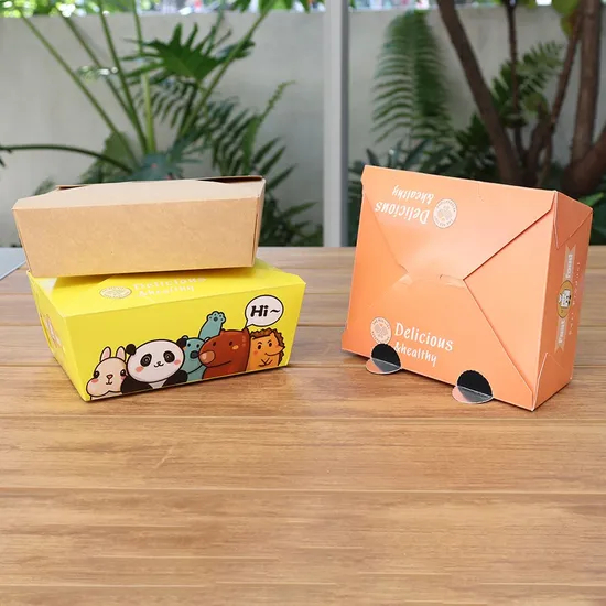 Custom Customized Paper Box Disposable Kraft Paper Food Box Lunch Paper Box Withwindow Kraft Paper Box Packaging Box