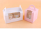 Factory Cheap Custom Printed Logo Clear Window Portable Cute Food Grade Eco-Friendly Safe Doughnut Wholesale Disposable Bakery Packaging Cake Box with Handle