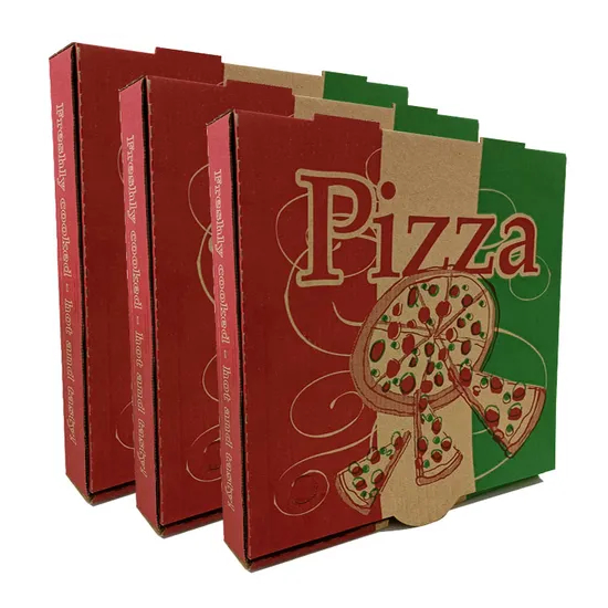 12inch Pizza Box Custom Food Carton Pizza Pattern Custom Takeaway Packaging Carton