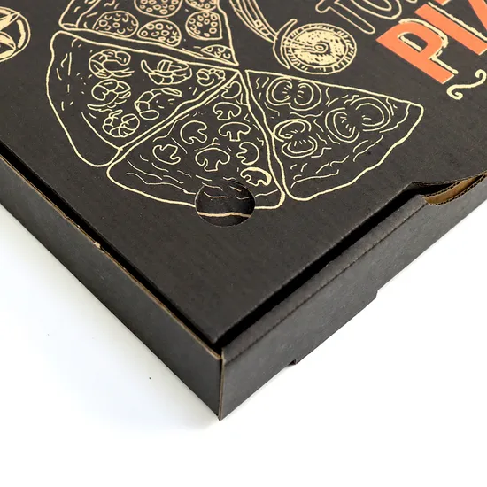 Wholesale Food Grade Disposable Takeaway Fast Food Biodegradable Corrugated Eco-Friendly Customized Printing Logo Kraft Paper Pizza Box
