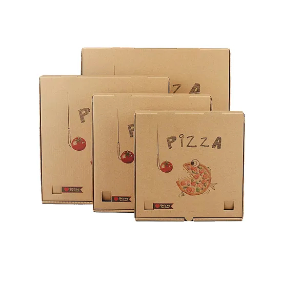 Wholesale Food Grade Disposable Takeaway Fast Food Biodegradable Corrugated Eco-Friendly Customized Printing Logo Kraft Paper Pizza Box