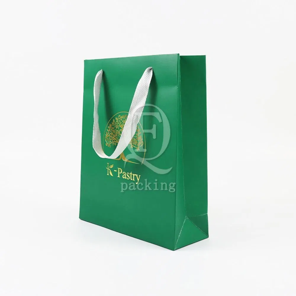 Wholesale Custom Printing Luxury Personalized Degradable Recyclable Shopping Gift Fruit Food Packaging Kraft White Card Paper Bag with Portable Handle
