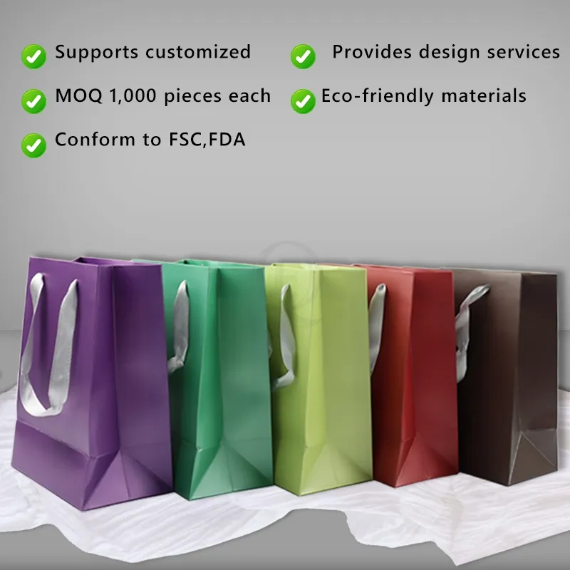 Customize High Quality Customized Design Handle Kraft Paper Shopping Bag with Logo Printed