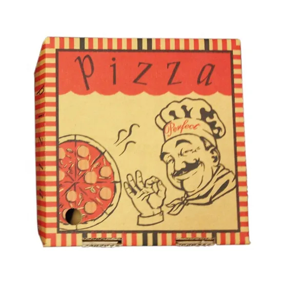 Factory Cheap Wholesale Customized Disposable Eco-Friendly Offset Printing Corrugated Kraft Paper Fast Food Lunch Meal Packaging Pizza Box for Food Use