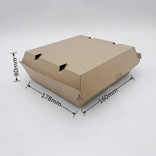 Factory Customized Food Grade Rectangular Disposable Takeaway French Fries Chips Fried Chicken Popcorn Snack Food Packaging Corrugated Paper Burger Box