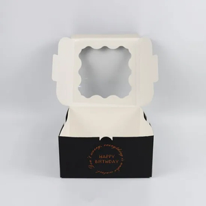 White Cardboard Food Package Printed Paper Party Cake Box with Printing
