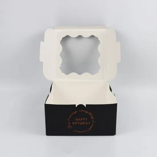 White Cardboard Food Package Printed Paper Party Cake Box with Printing
