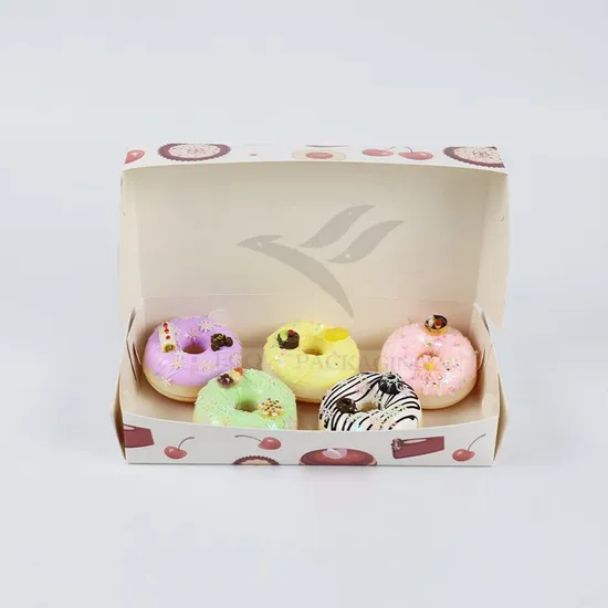 Factory Cheap Wholesale Custom Printed Logo Size Food Grade Luxury Disposable Bakery Packaging Macaron Cake Doughnut Kraft Cardboard Box