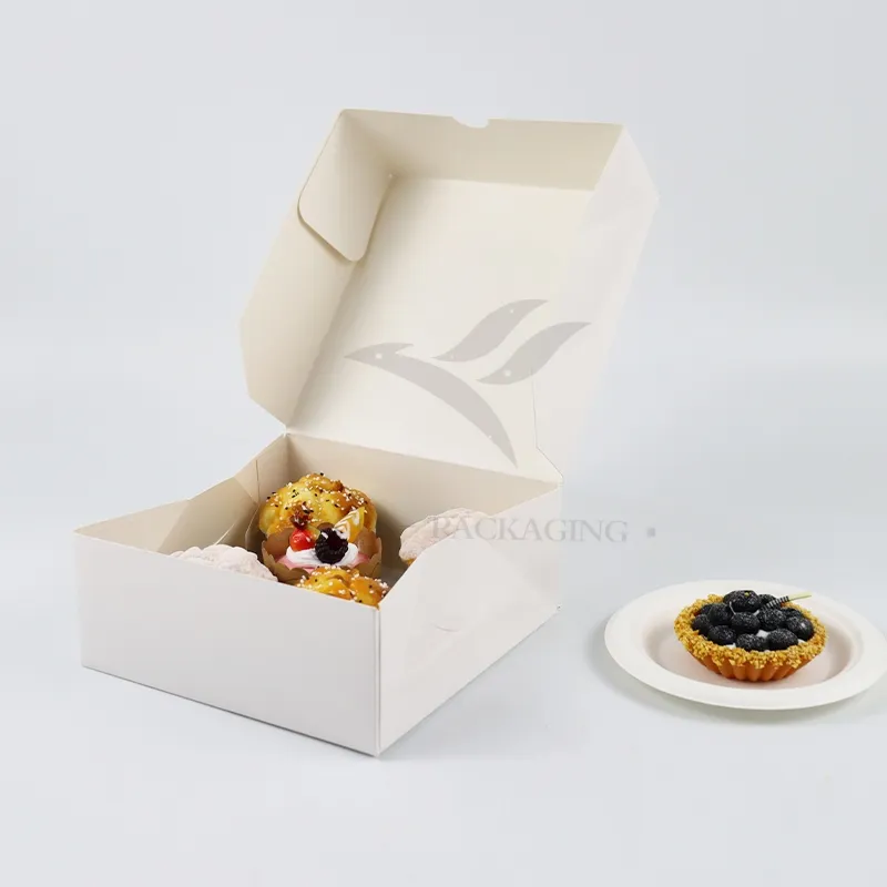 Factory Wholesale Affordable Personalized Luxury Customized Printed Logo Size Food Grade Disposable Packaging Macaron Cake Doughnut Sweet Cardboard Box