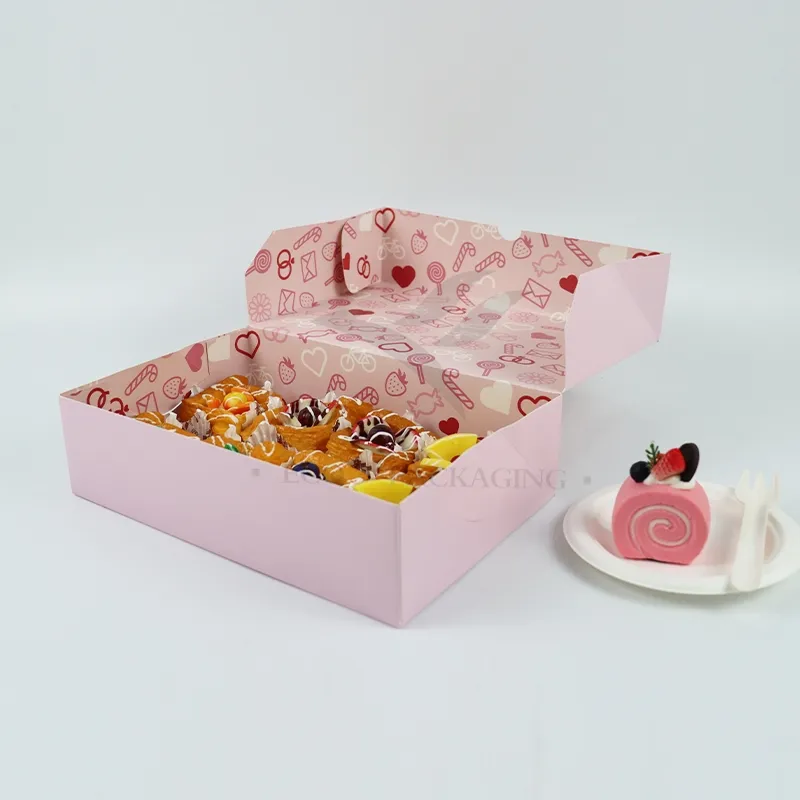 Factory Wholesale Cheap Personalized Luxury Customized Printed Logo Size Food Grade Disposable Packaging Macaron Cake Doughnut Sweet Cardboard Box