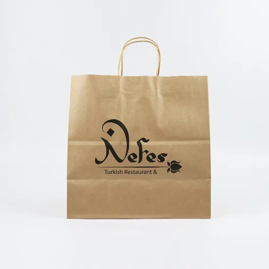 Factory Wholesale Custom Print Luxury Personalized Degradable Recyclable Shopping Gift Food Arts Crafts Packaging Kraft Cardboard Paper Bag with Portable Handle
