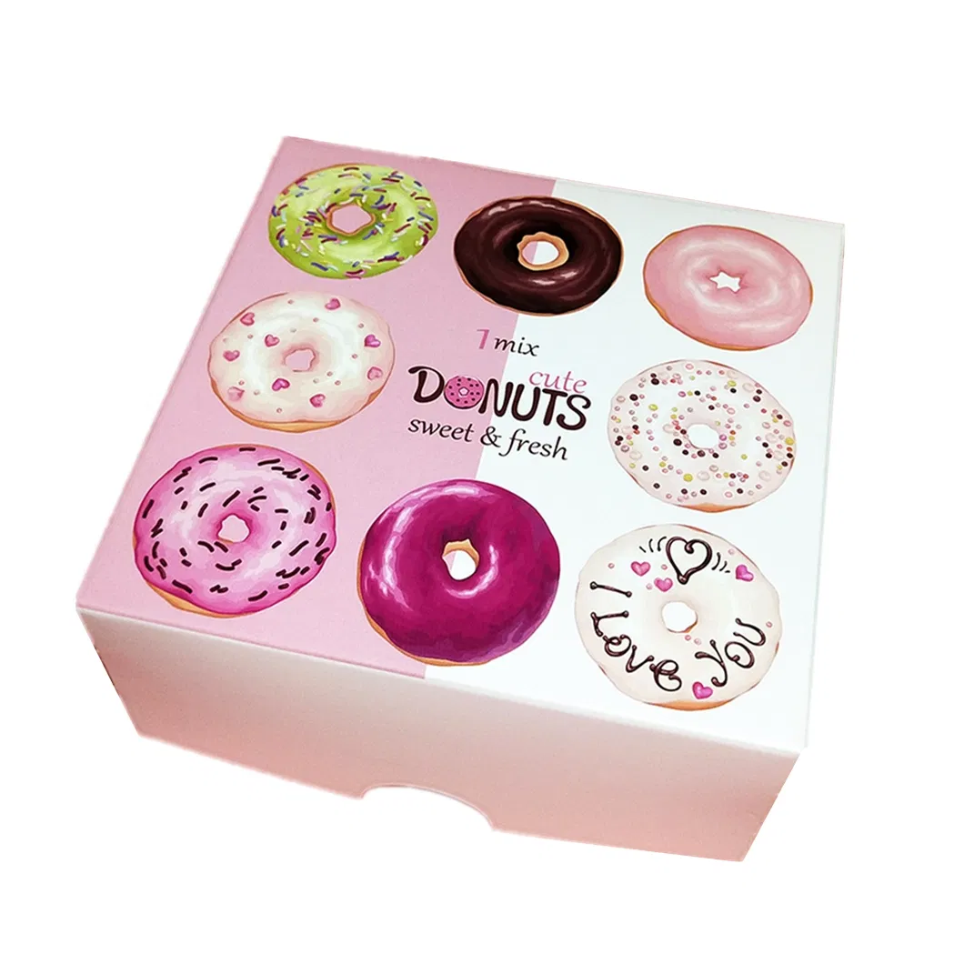 Custom Logo Donut Box Doughnut Package Bakery Cake Boards Box Personalized Boxes