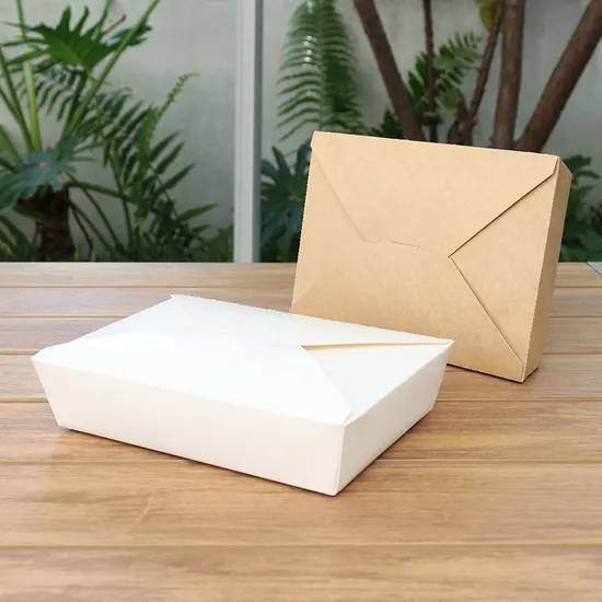 Disposable Lunch Box Customized Food Packaging Take out Packaging Kraft Paper Box Fast Food