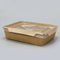Greasy-Proof Square Salad Box Disposable Paper Salad Box Custom Fast Food Takeaway Packaging Boxes Disposable Kraft Paper Window Salad Box Outer Packing Carton