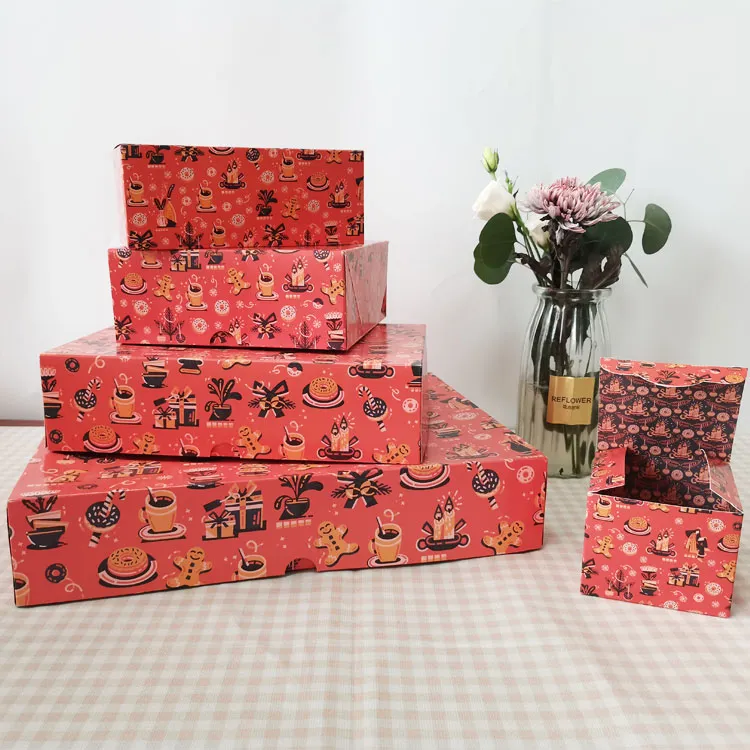 High Quality Pink Donut Box Cheap Donuts Packaging Thick Kraft Paper Dessert Box