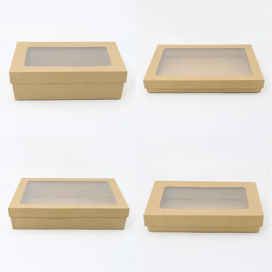 5inch Factory Hot Sale Kraft Paper Cake Box with Window Birthday Cake Packing Box