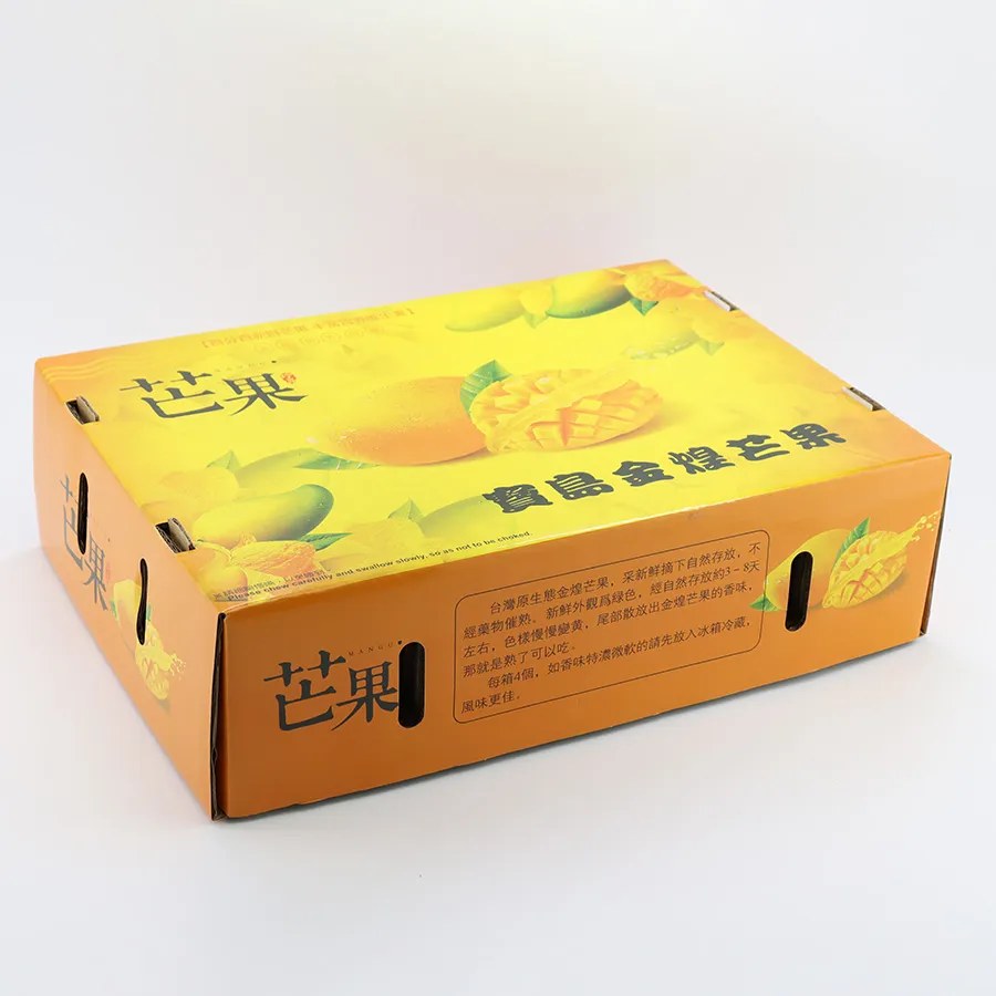 Custom Size Logo Corrugated Box Fruit Shipping Carton for Mango Apple Grape Box