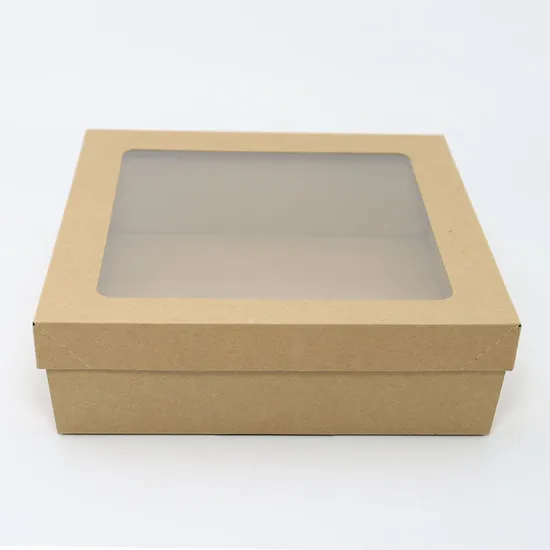 6inch Factory Hot Sale Kraft Paper Cake Box with Window Birthday Cake Packing Box