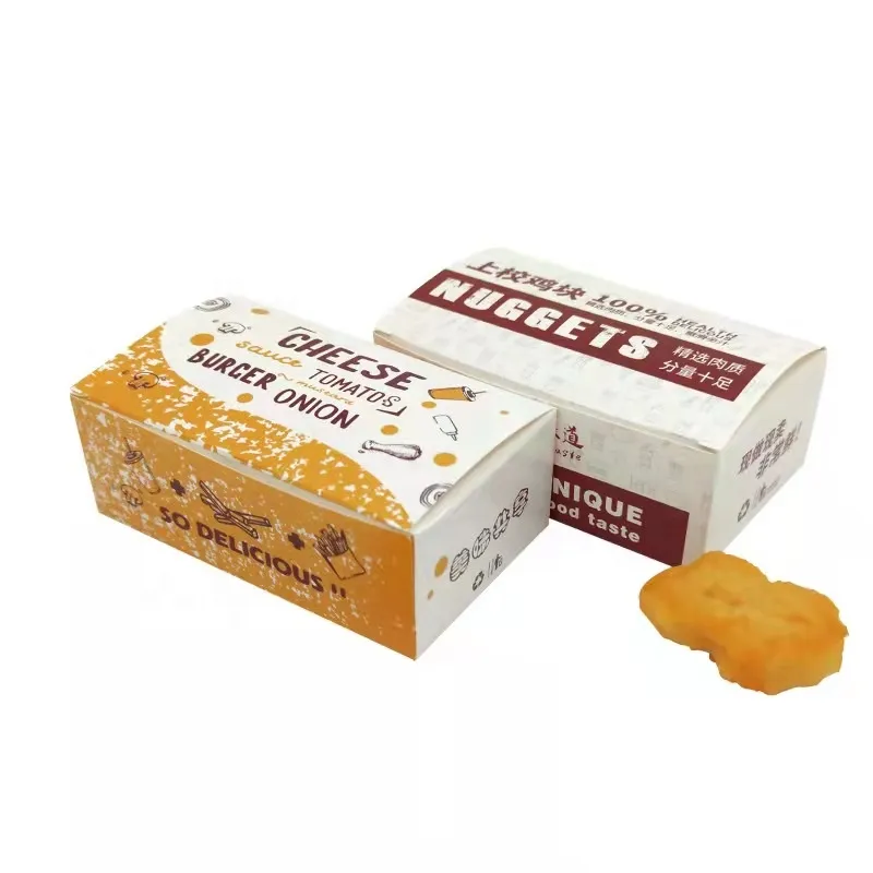 Customized Printed Boxes for Chicken Wings Hot Friendly Fast Food Fried Chicken Box Spoon Packaging Box