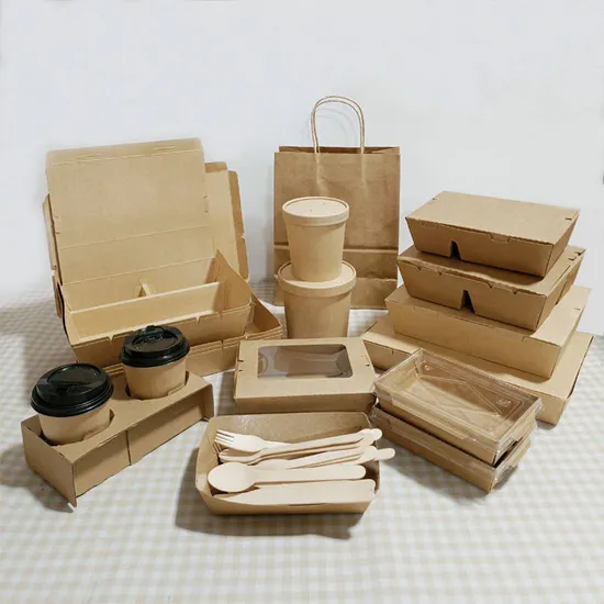 Disposable Take Away Package Snack Container Kraft Lunch Paper Box Restaurant Salad Box for Fast Food with Slots