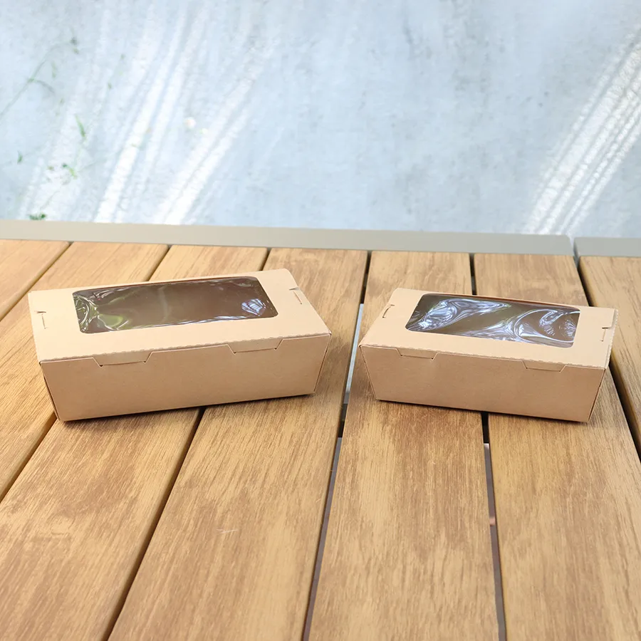 6inch Eco Friendly Paper Lunch Box Biodegradable Bento Box Disposable Food Box