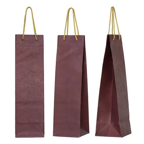 Customized Brown Recyclable Kraft Paper Bag Logo Printing Long Custom Size Packaging Paper Shopping Bag